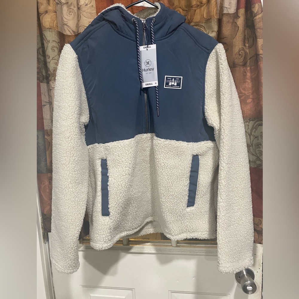 Hurley  Navy and Cream Sherpa Jacket